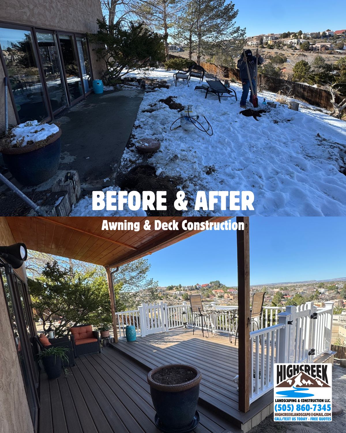 Before and after: awning & deck construction 2
