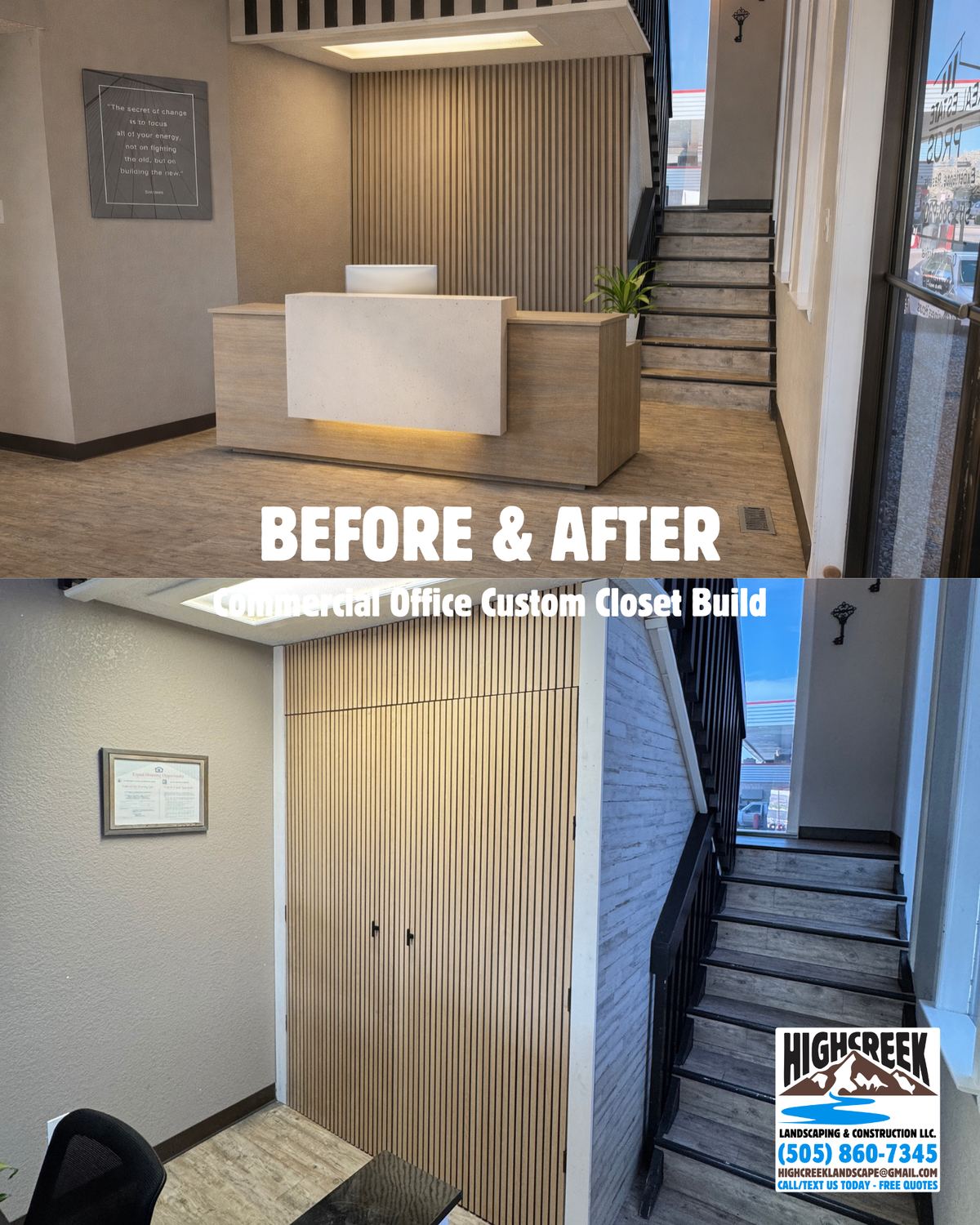 Before and after: commercial office custom closet build