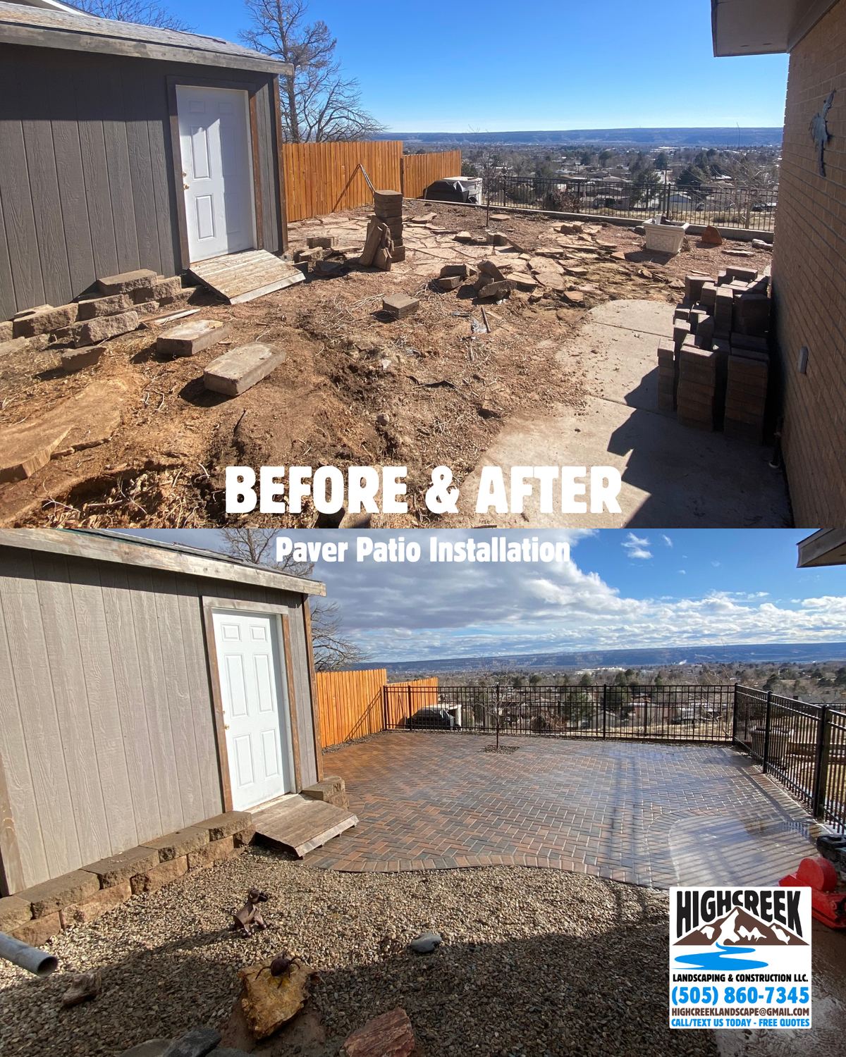 Before and after: paver patio installation