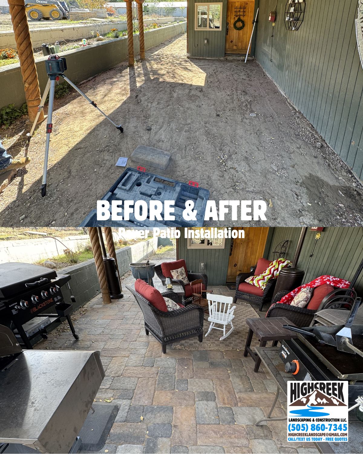 Before and after: paver patio installation 4