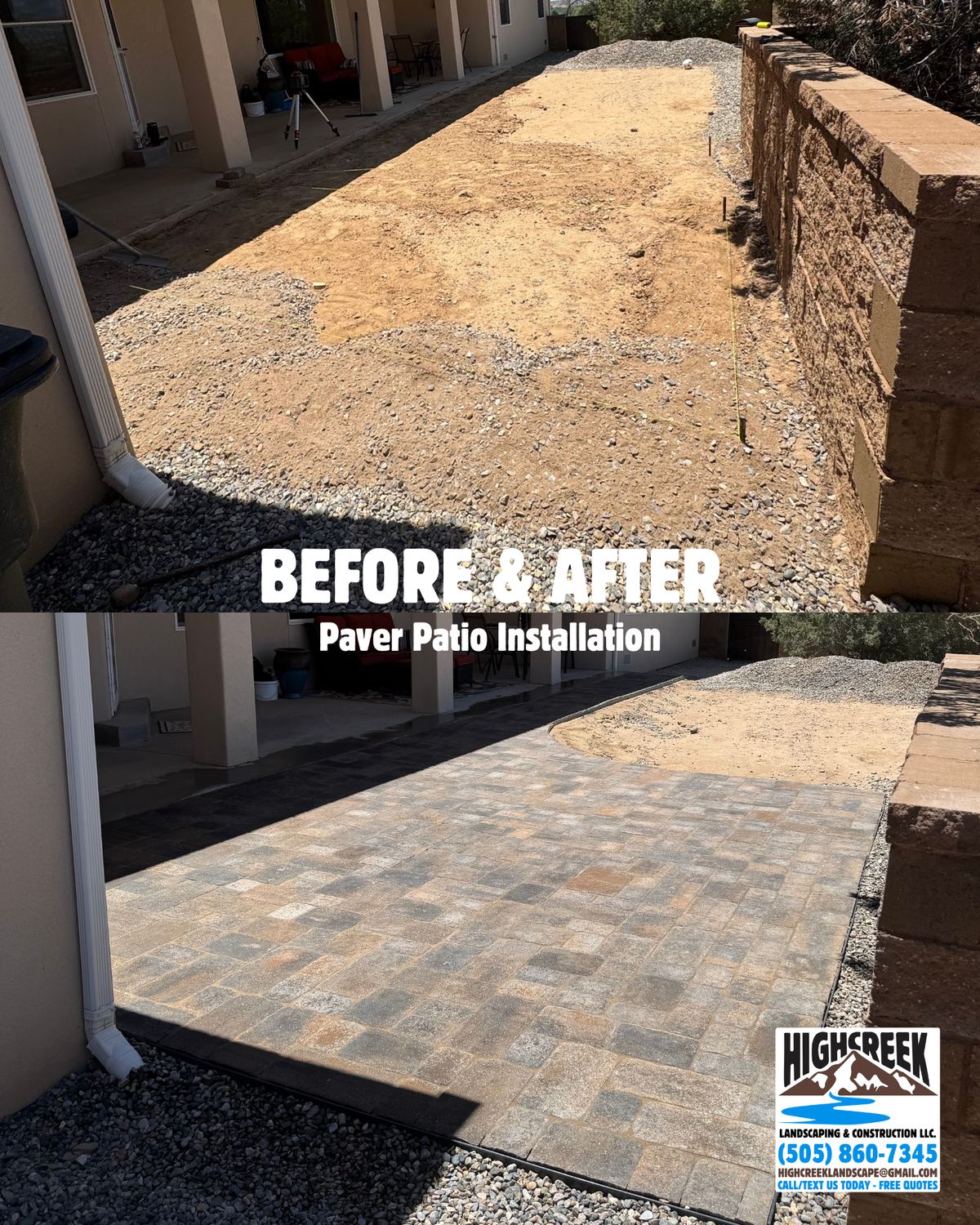 Before and after: paver patio installation
